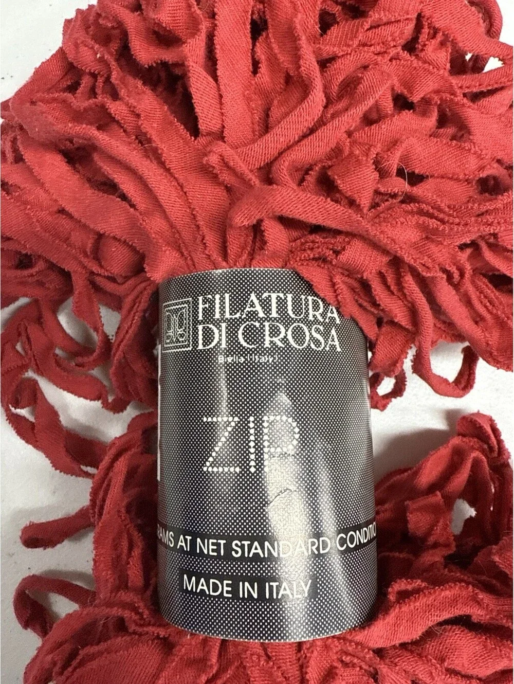 Filtura Di Crosa ‘Zip’ 100% Cotton Yarn Color #12 Red 1 Skein 82yds